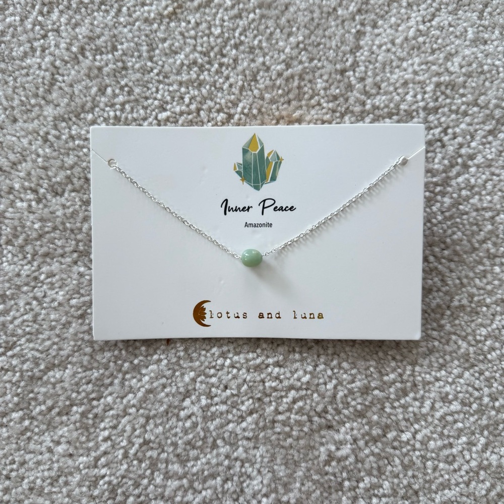 Lotus and Luna Amazonite inner peace necklace